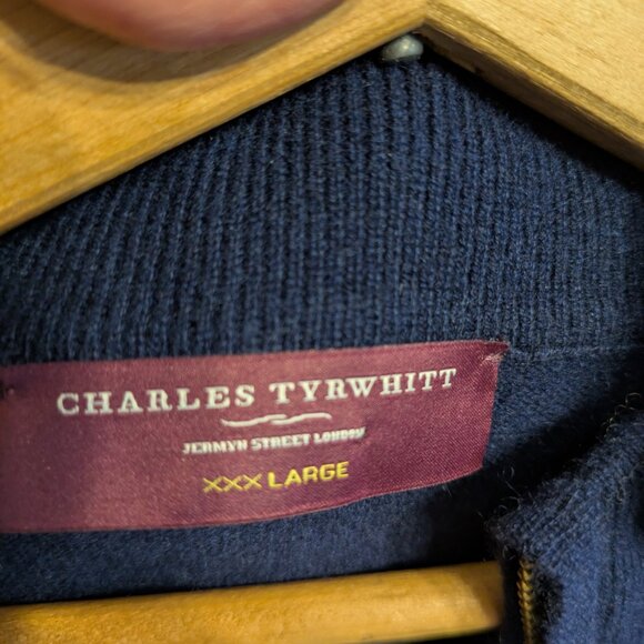 Men's Charles TyrWhitt Cashmere 1/4 zip Sweater - Picture 2 of 6